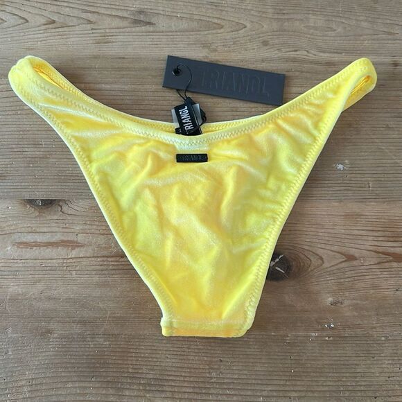TRIANGL BOTTOM ONLY CHEEKY CUT YELLOW VELVET NO BAG NEW WITH TAG - Picture 2 of 3